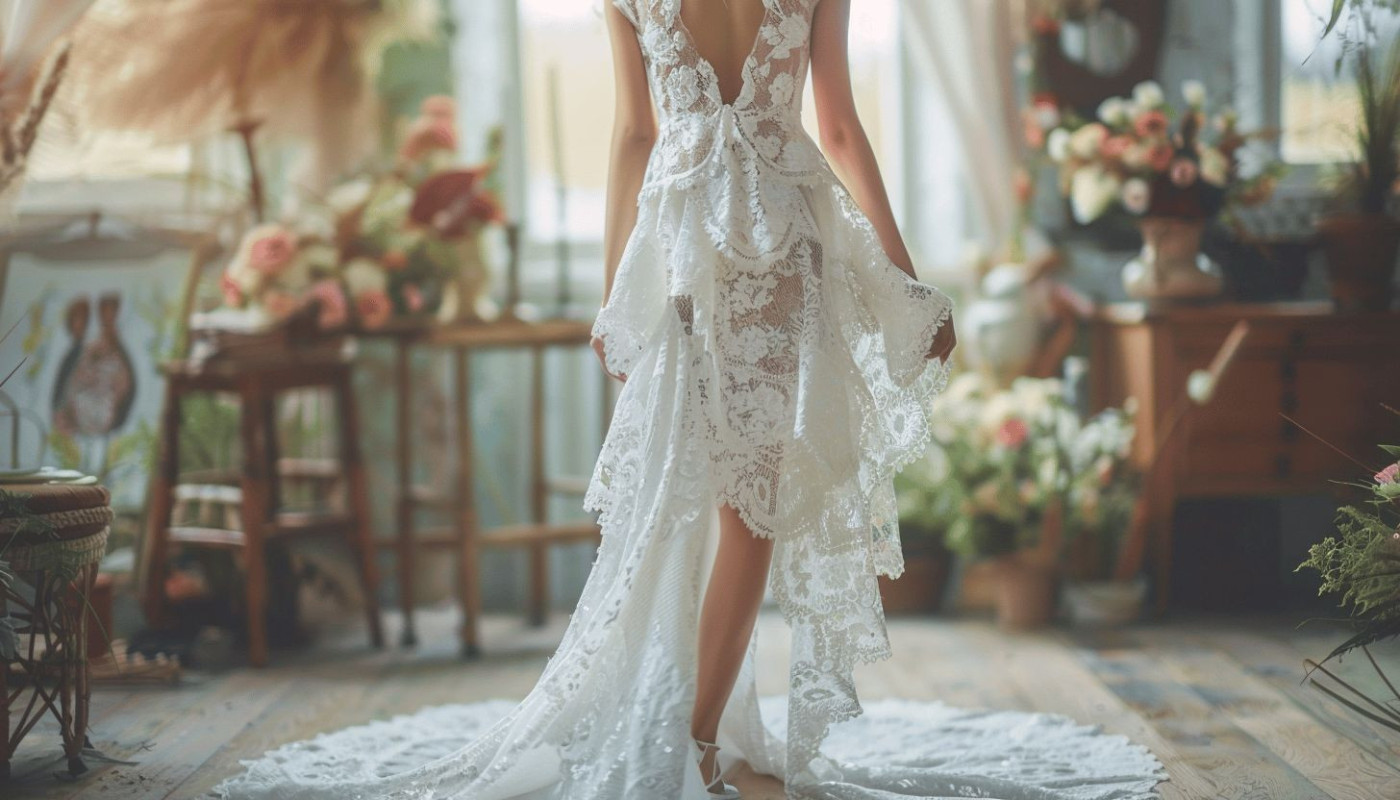 Femme - Robe courte devant et longue derrière : Idéale pour se marier ?
